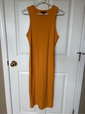 FOREVER 21 Ribbed Orange Bodycon Sleeveless Summer Dress
